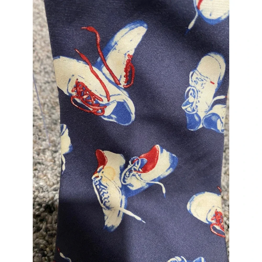 Necktie Gap Mens Navy Blue Fair Vintage Silk Sneaker Print OS